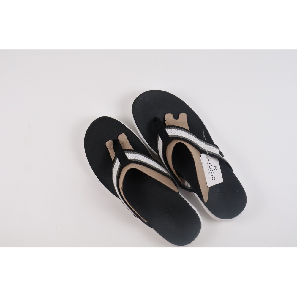 Vionic Mens Shoes Sandals Indigo Black Multi Striped Size 12 NWT